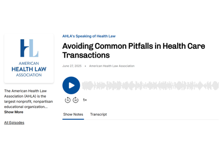 American Health Law Association Podcast featuring Root Partners